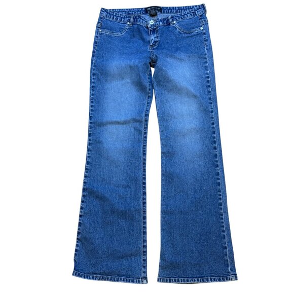 Y2K J Lo Mid Rise Stretchy Bootcut Jeans Size 11 Blue - Picture 1 of 7